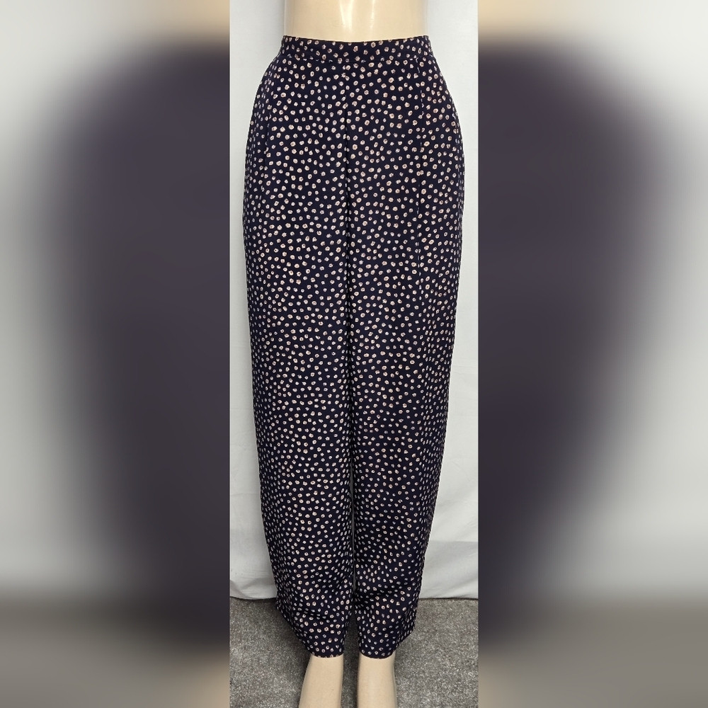 Maren L Pants Airy Flowy Lightweight Polyester Pleats Partial Elastic Waist